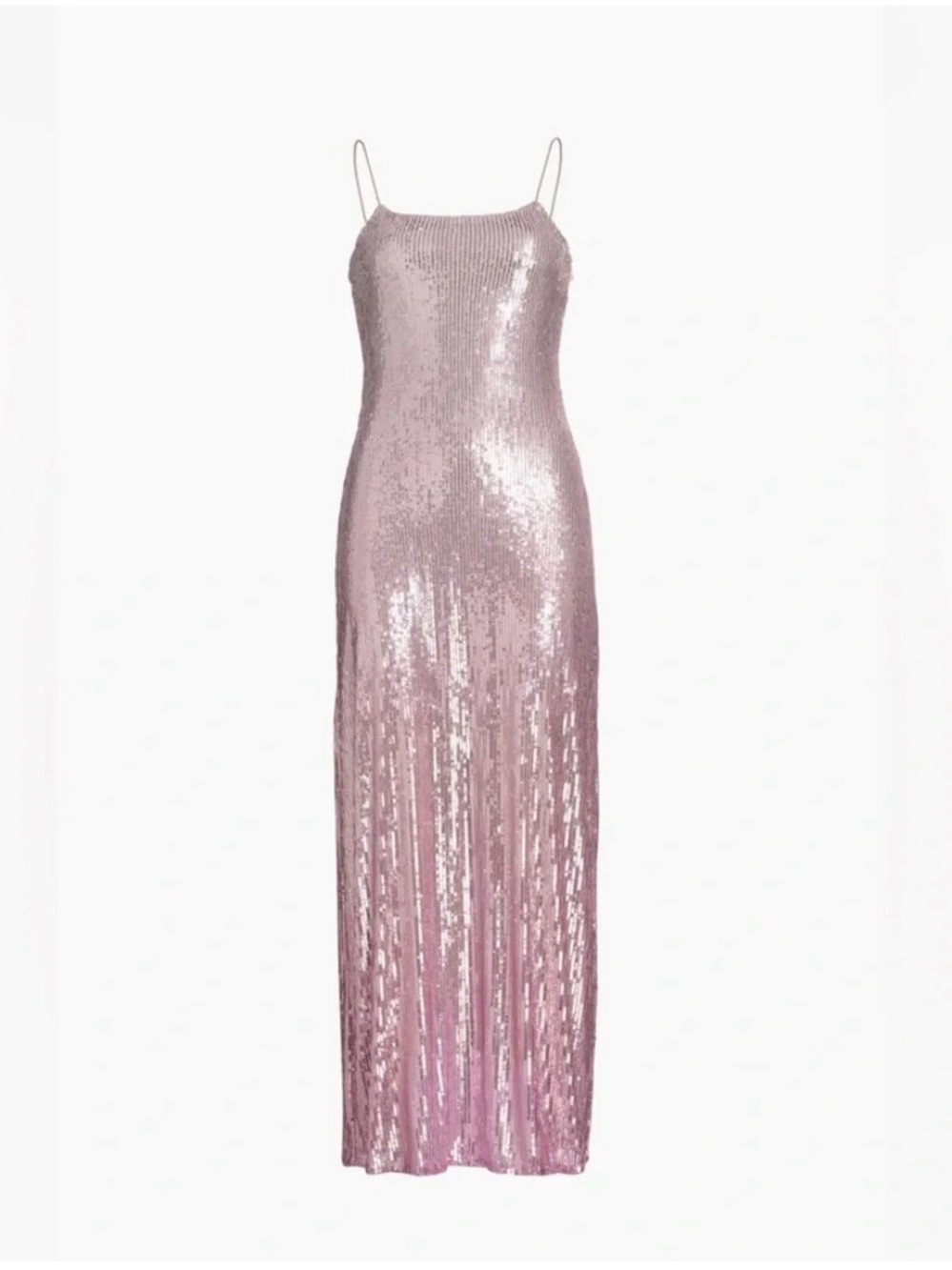 LoveShackFancy Blush Pink Sequin Maxi Slip Dress